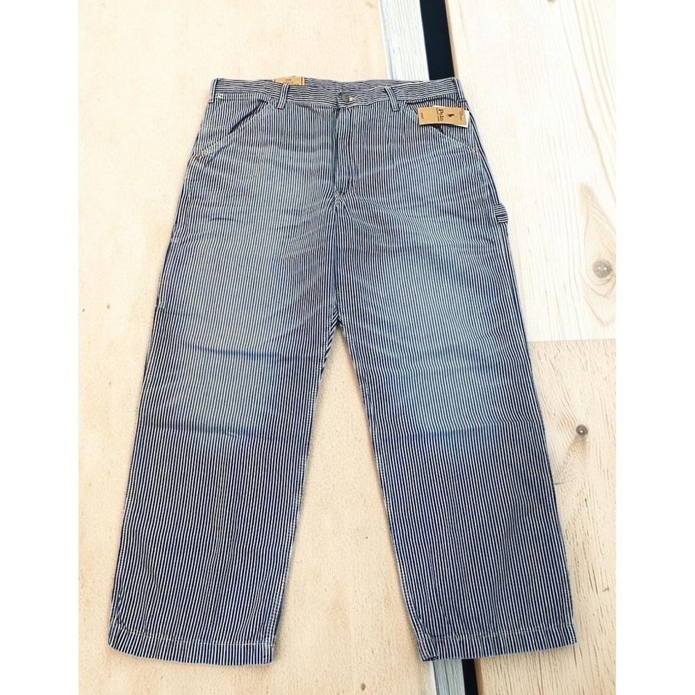 Polo Ralph Lauren Dungaree Carpenter Jeans Hickory Stripe Men's 33x32 NWT - Picture 5 of 7